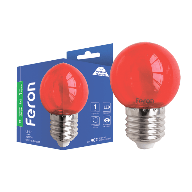 Світлодіодна декоративна лампа Feron 1Вт червона